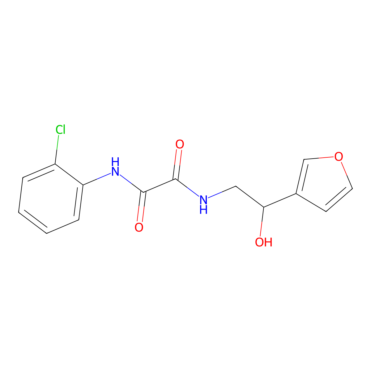 N1-(2-chlorophenyl)-N2-(2-(furan-3-yl)-2-hydroxyethyl)oxalamide molecular structure, CAS 1421508-30-6