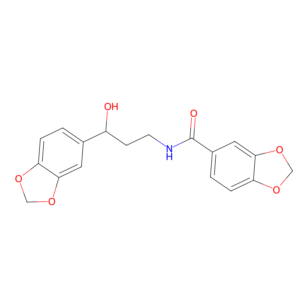 N-(3-(benzo[d][1,3]dioxol-5-yl)-3-hydroxypropyl)benzo[d][1,3]dioxole-5-carboxamide molecular structure, CAS 1421508-31-7