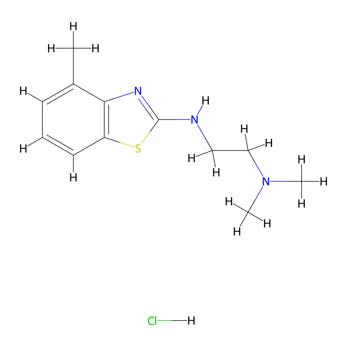 N1,N1-dimethyl-N2-(4-methylbenzo[d]thiazol-2-yl)ethane-1,2-diamine hydrochloride molecular structure, CAS 1421508-33-9
