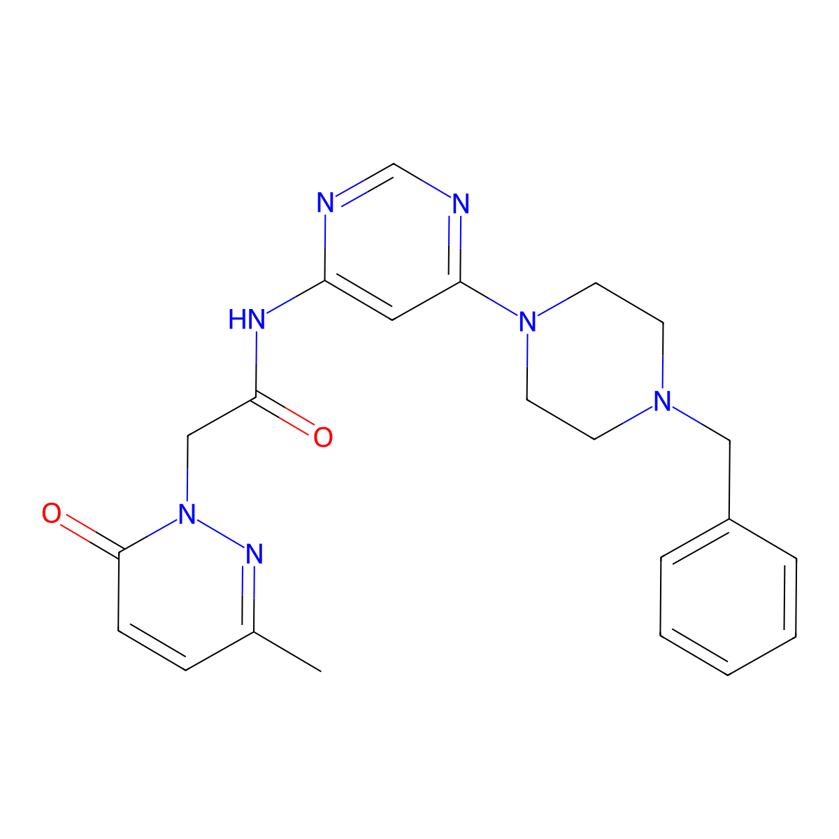 N-(6-(4-benzylpiperazin-1-yl)pyrimidin-4-yl)-2-(3-methyl-6-oxopyridazin-1(6H)-yl)acetamide molecular structure, CAS 1421508-35-1
