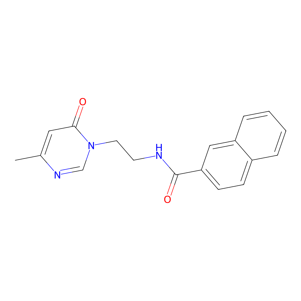 N-(2-(4-methyl-6-oxopyrimidin-1(6H)-yl)ethyl)-2-naphthamide molecular structure, CAS 1421508-42-0