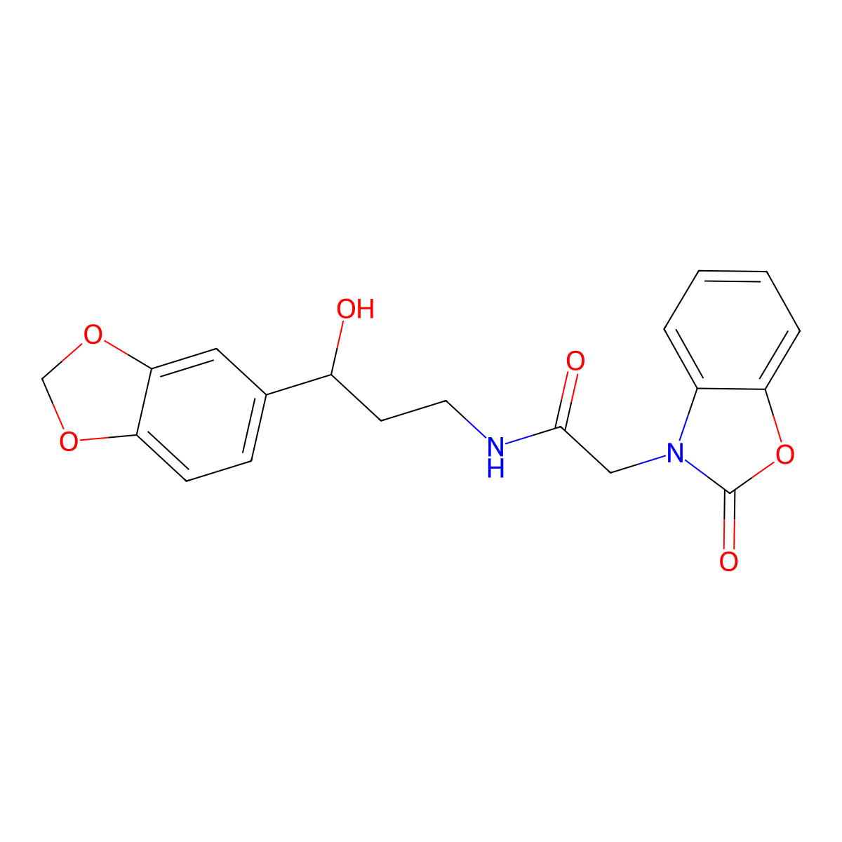 N-(3-(benzo[d][1,3]dioxol-5-yl)-3-hydroxypropyl)-2-(2-oxobenzo[d]oxazol-3(2H)-yl)acetamide molecular structure, CAS 1421508-46-4