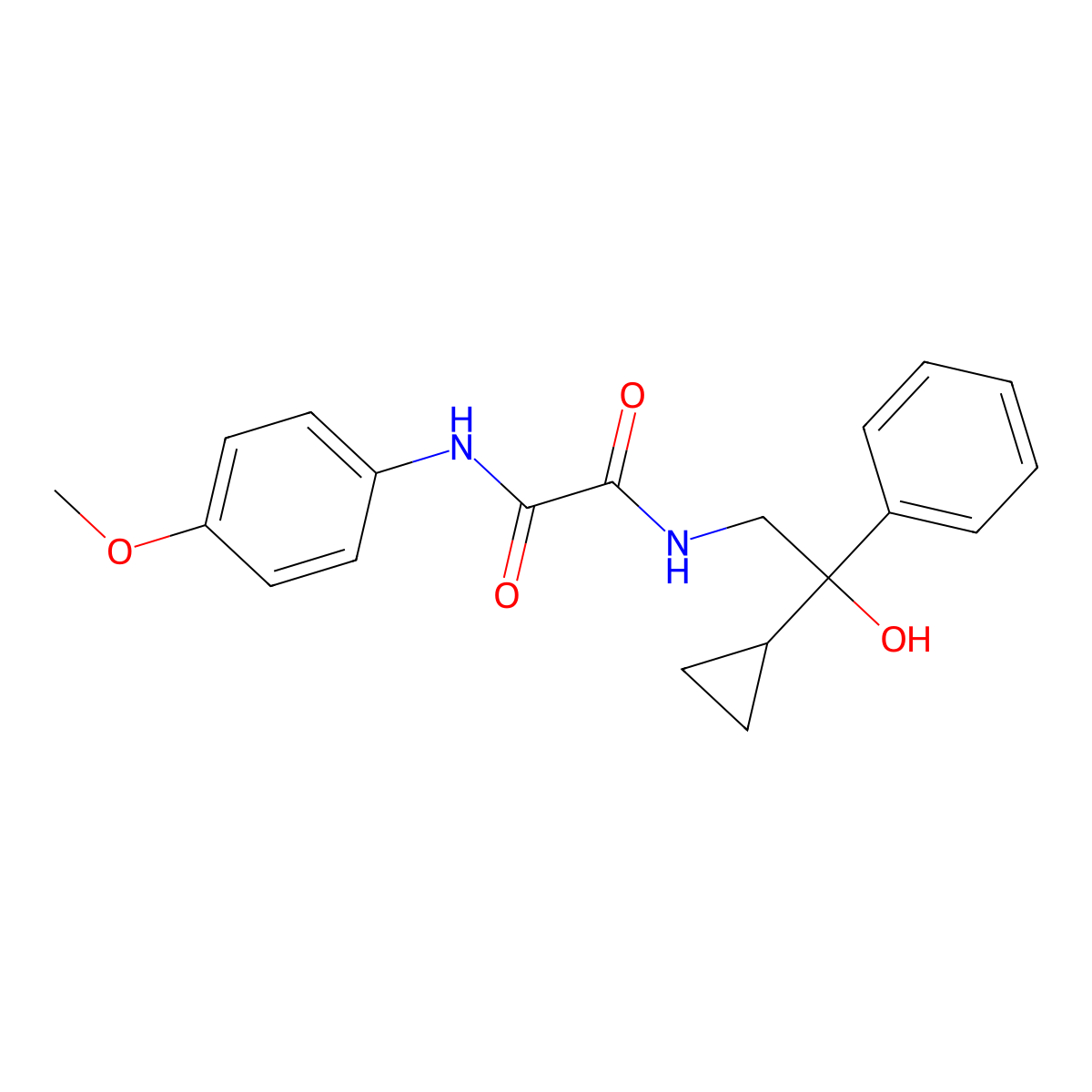 N1-(2-cyclopropyl-2-hydroxy-2-phenylethyl)-N2-(4-methoxyphenyl)oxalamide molecular structure, CAS 1421508-60-2