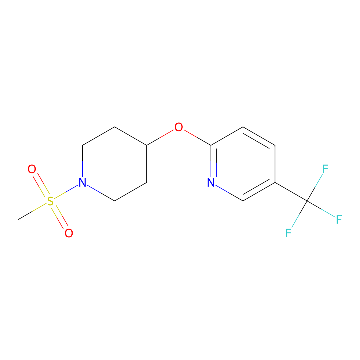 2-((1-(Methylsulfonyl)piperidin-4-yl)oxy)-5-(trifluoromethyl)pyridine molecular structure, CAS 1421508-61-3