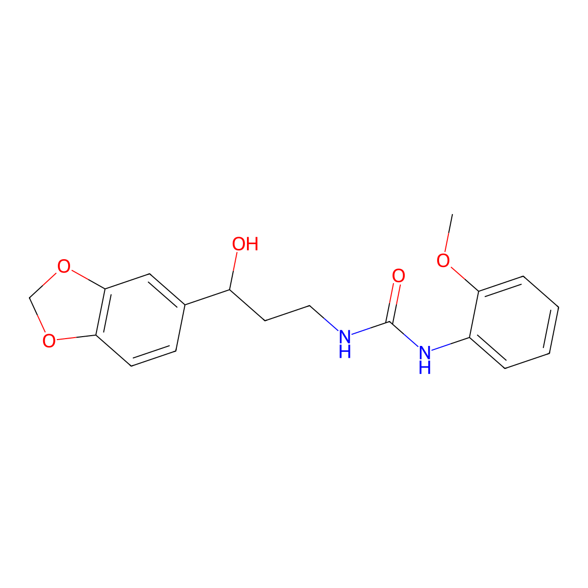 1-(3-(Benzo[d][1,3]dioxol-5-yl)-3-hydroxypropyl)-3-(2-methoxyphenyl)urea molecular structure, CAS 1421508-66-8