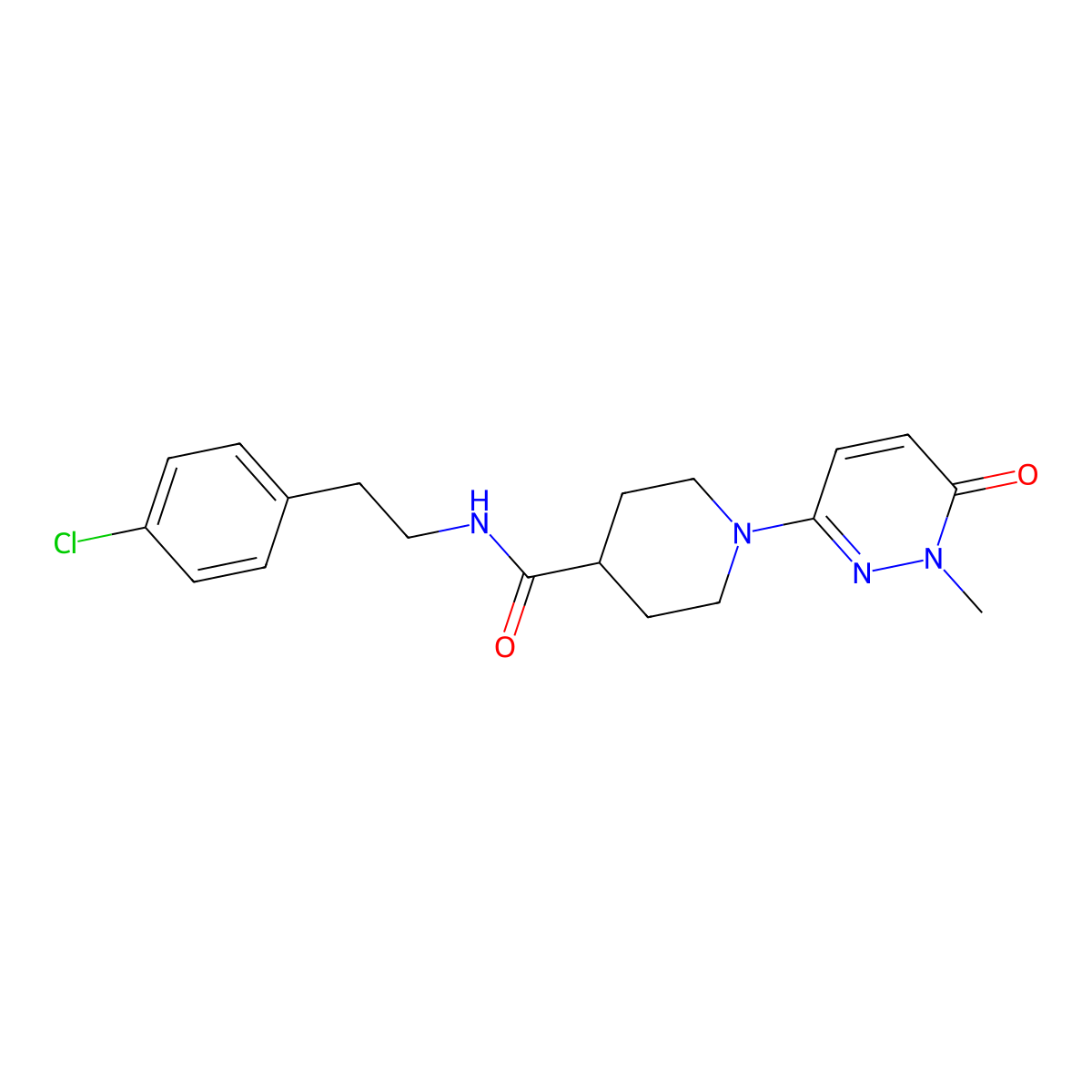 N-(4-chlorophenethyl)-1-(1-methyl-6-oxo-1,6-dihydropyridazin-3-yl)piperidine-4-carboxamide molecular structure, CAS 1421508-67-9