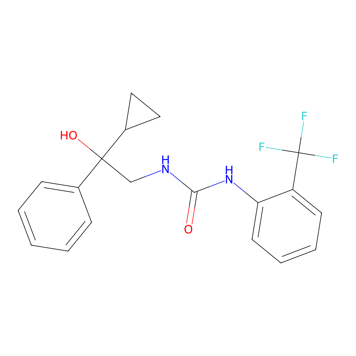 1-(2-Cyclopropyl-2-hydroxy-2-phenylethyl)-3-[2-(trifluoromethyl)phenyl]urea molecular structure, CAS 1421508-72-6