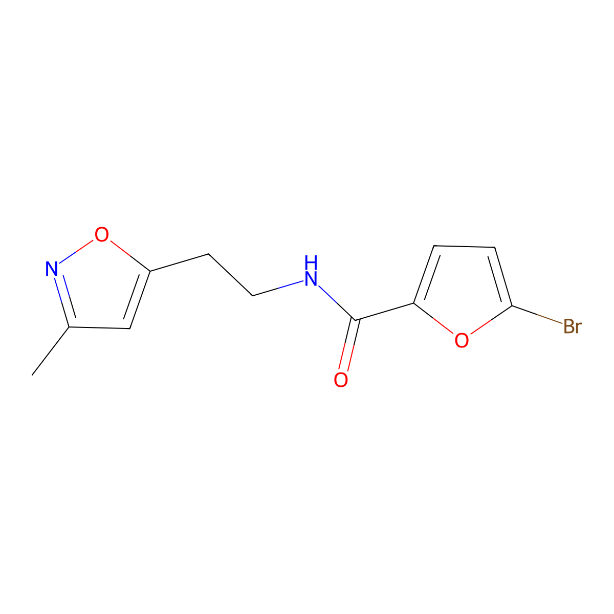 5-bromo-N-(2-(3-methylisoxazol-5-yl)ethyl)furan-2-carboxamide molecular structure, CAS 1421508-73-7