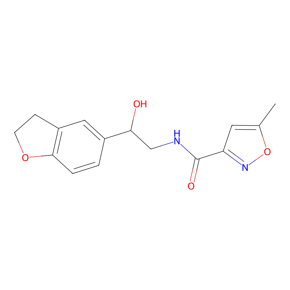 N-(2-(2,3-dihydrobenzofuran-5-yl)-2-hydroxyethyl)-5-methylisoxazole-3-carboxamide molecular structure, CAS 1421508-76-0
