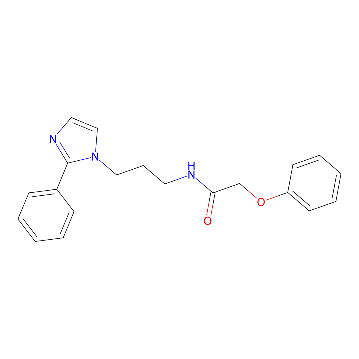 2-phenoxy-N-(3-(2-phenyl-1H-imidazol-1-yl)propyl)acetamide molecular structure, CAS 1421508-81-7