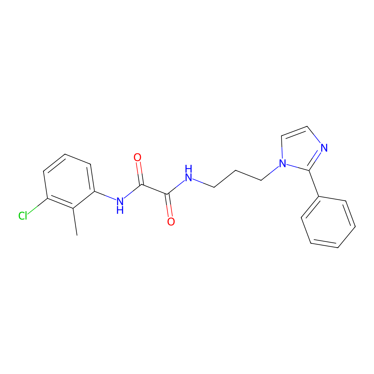 N1-(3-chloro-2-methylphenyl)-N2-(3-(2-phenyl-1H-imidazol-1-yl)propyl)oxalamide molecular structure, CAS 1421508-92-0