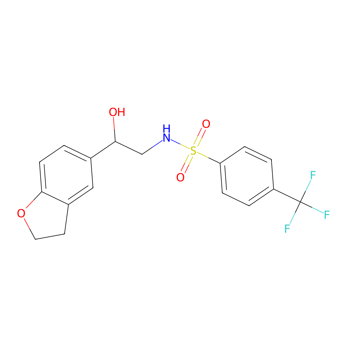 N-(2-(2,3-dihydrobenzofuran-5-yl)-2-hydroxyethyl)-4-(trifluoromethyl)benzenesulfonamide molecular structure, CAS 1421509-01-4