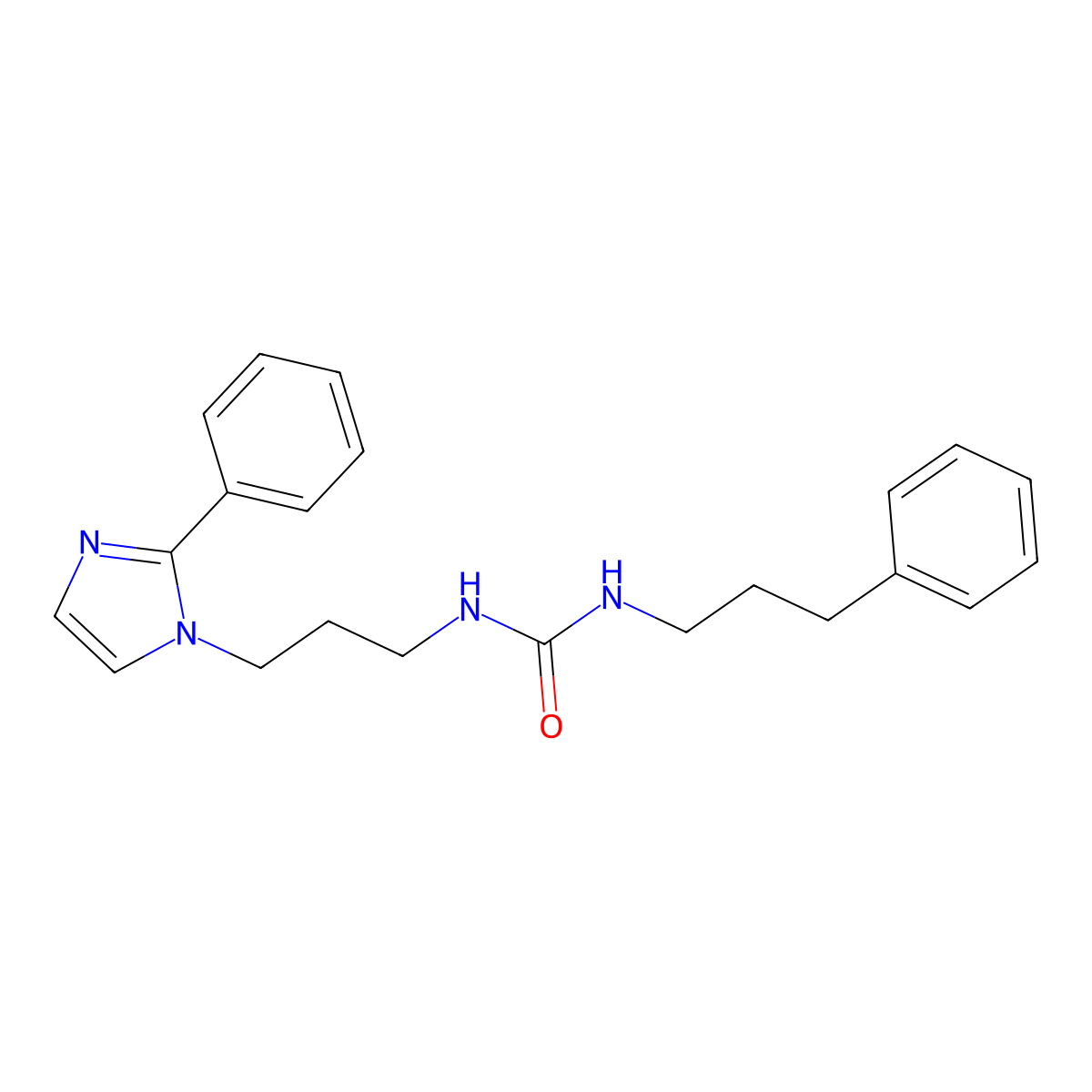 1-(3-(2-phenyl-1H-imidazol-1-yl)propyl)-3-(3-phenylpropyl)urea molecular structure, CAS 1421509-02-5