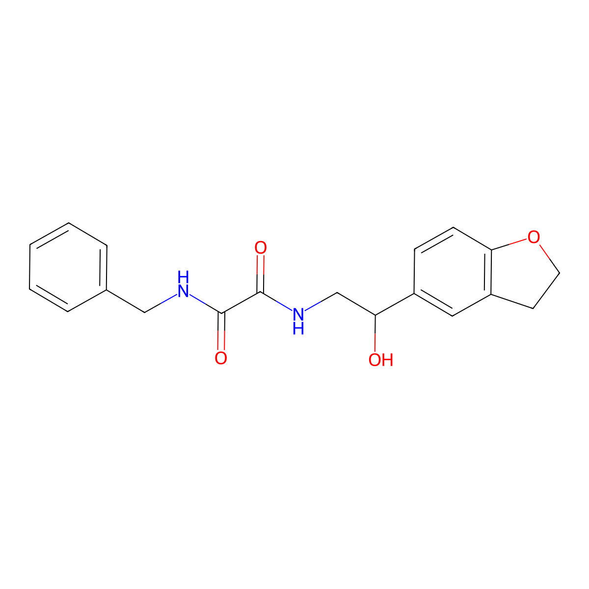 N1-benzyl-N2-(2-(2,3-dihydrobenzofuran-5-yl)-2-hydroxyethyl)oxalamide molecular structure, CAS 1421509-07-0