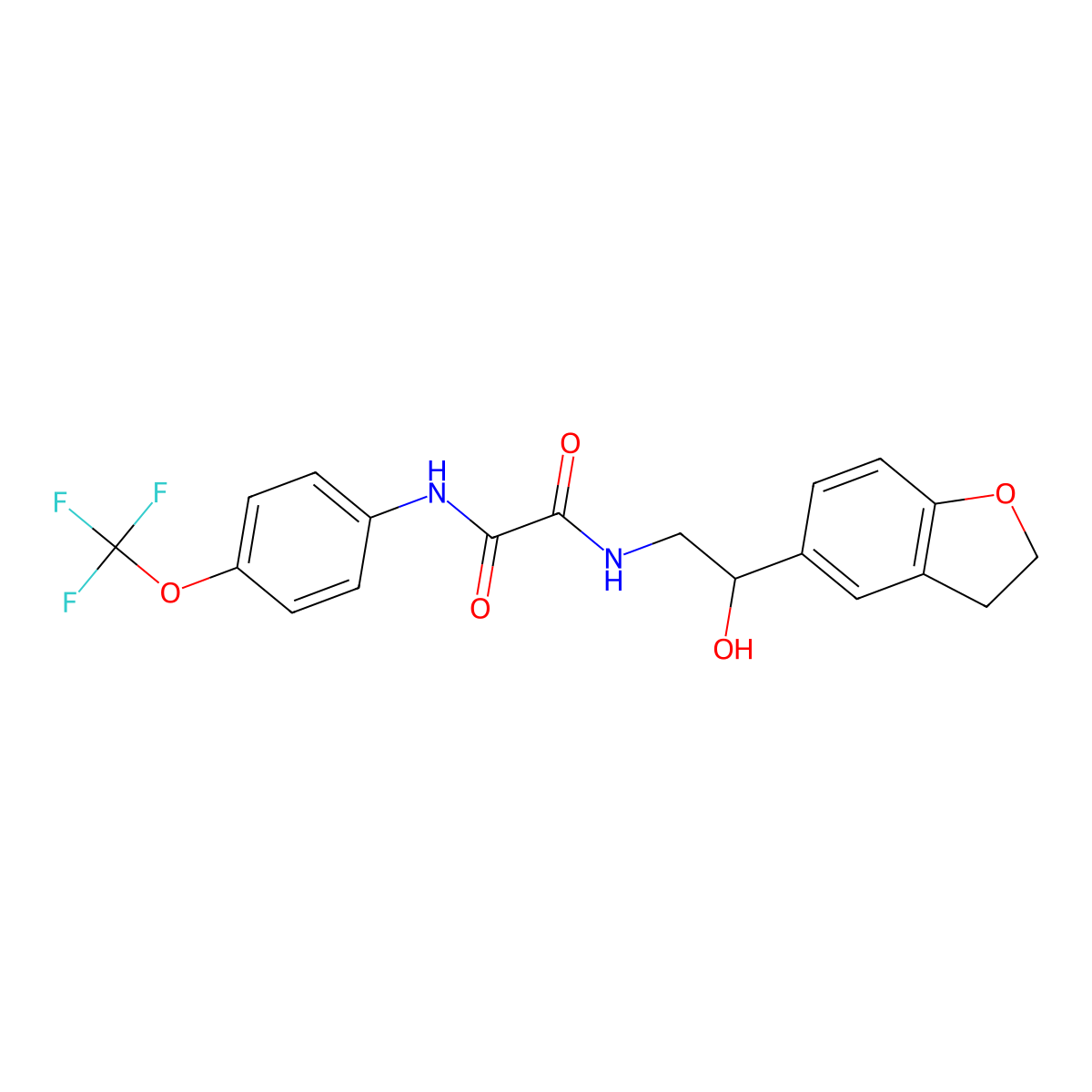 N1-(2-(2,3-dihydrobenzofuran-5-yl)-2-hydroxyethyl)-N2-(4-(trifluoromethoxy)phenyl)oxalamide molecular structure, CAS 1421509-20-7