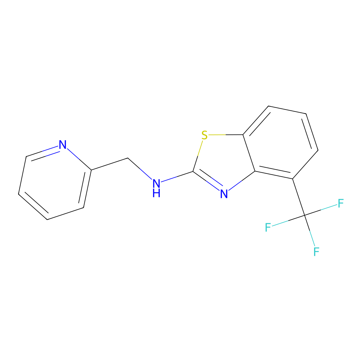 N-(pyridin-2-ylmethyl)-4-(trifluoromethyl)benzo[d]thiazol-2-amine molecular structure, CAS 1421509-40-1