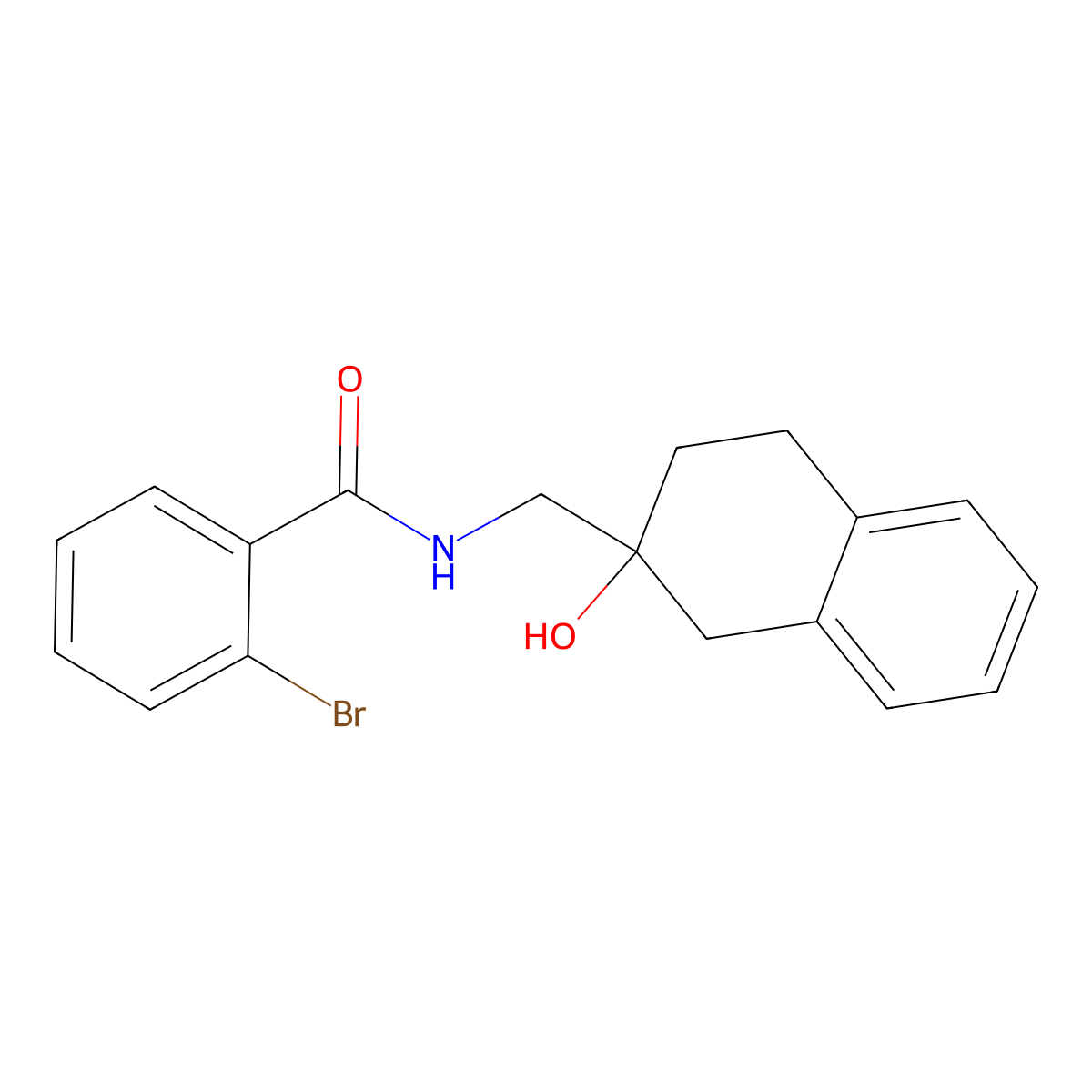 2-bromo-N-[(2-hydroxy-1,2,3,4-tetrahydronaphthalen-2-yl)methyl]benzamide molecular structure, CAS 1421509-57-0