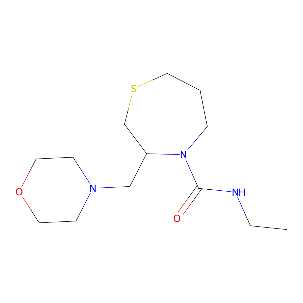 N-ethyl-3-(morpholinomethyl)-1,4-thiazepane-4-carboxamide molecular structure, CAS 1421509-58-1