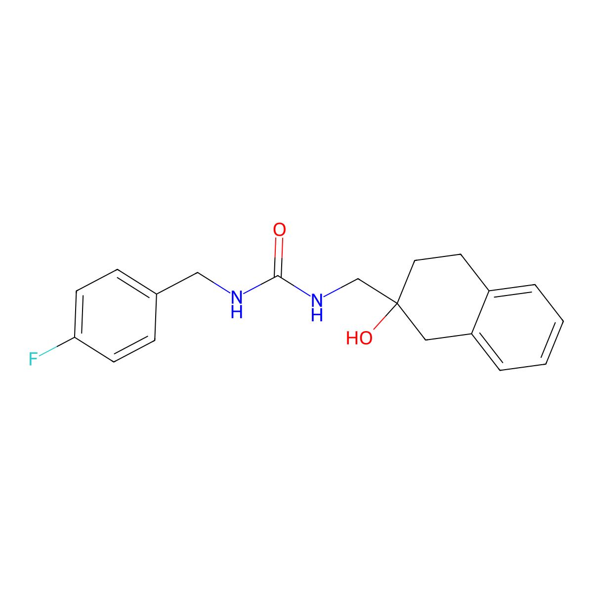 1-(4-Fluorobenzyl)-3-((2-hydroxy-1,2,3,4-tetrahydronaphthalen-2-yl)methyl)urea molecular structure, CAS 1421509-84-3