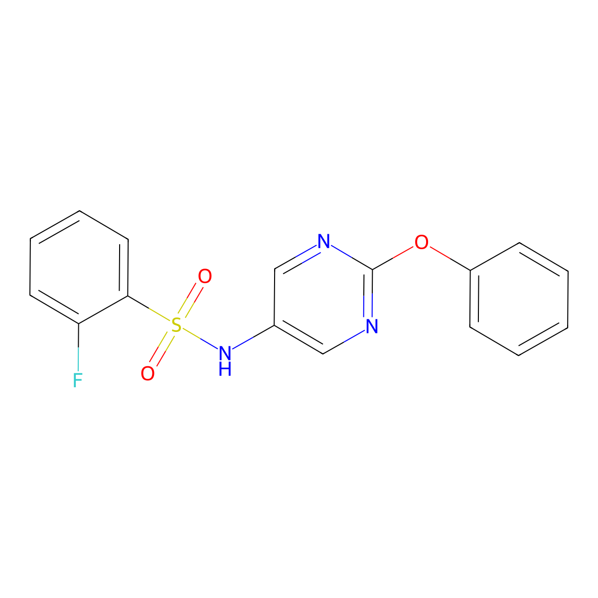 2-fluoro-N-(2-phenoxypyrimidin-5-yl)benzenesulfonamide molecular structure, CAS 1421509-92-3