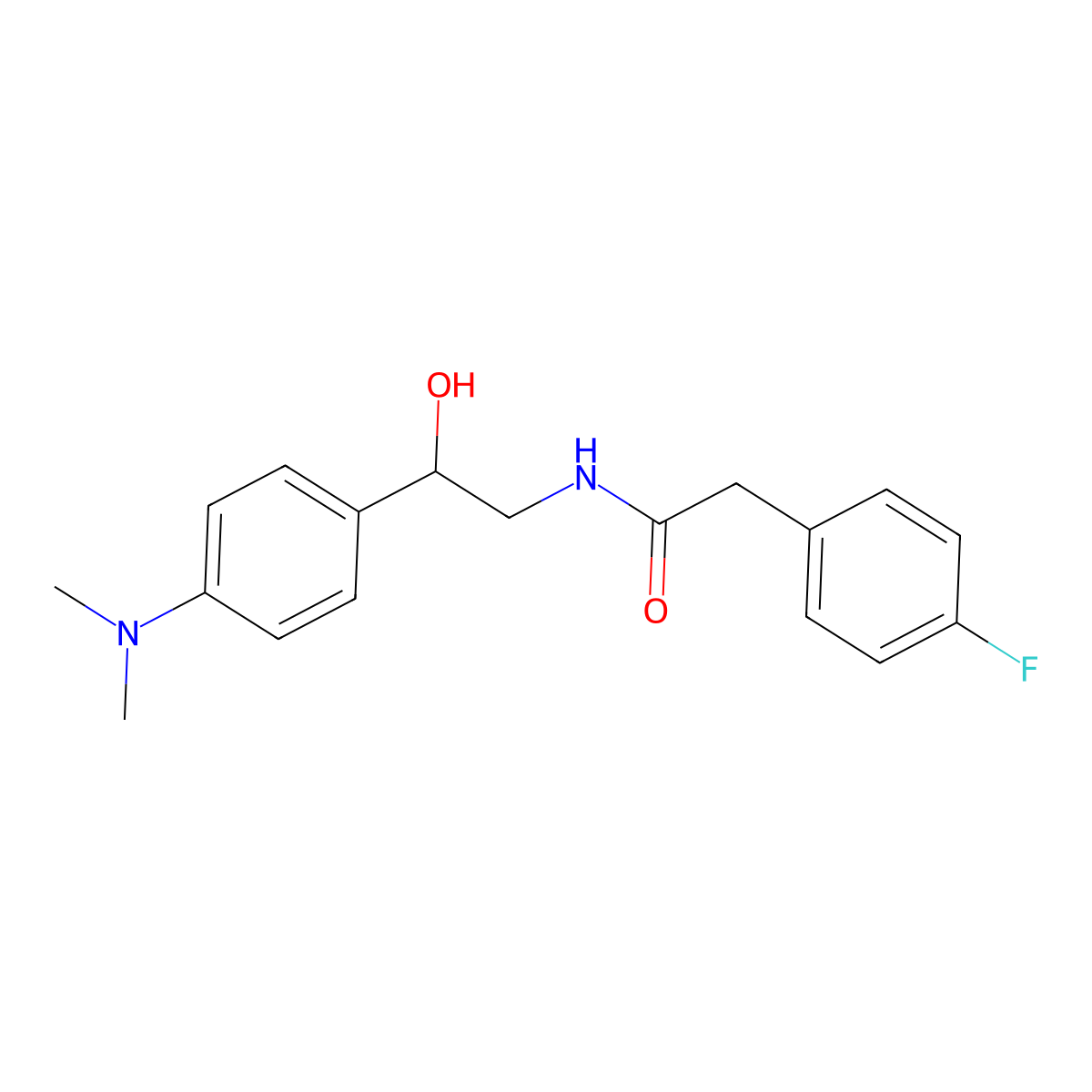 N-(2-(4-(dimethylamino)phenyl)-2-hydroxyethyl)-2-(4-fluorophenyl)acetamide molecular structure, CAS 1421509-93-4