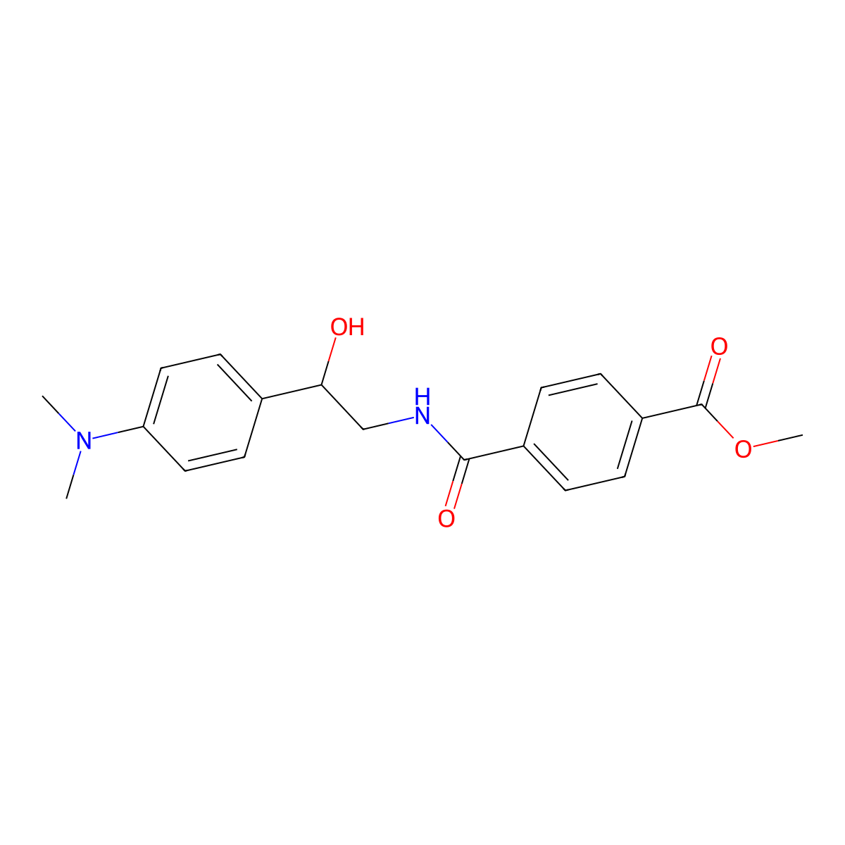 Methyl 4-((2-(4-(dimethylamino)phenyl)-2-hydroxyethyl)carbamoyl)benzoate molecular structure, CAS 1421509-98-9