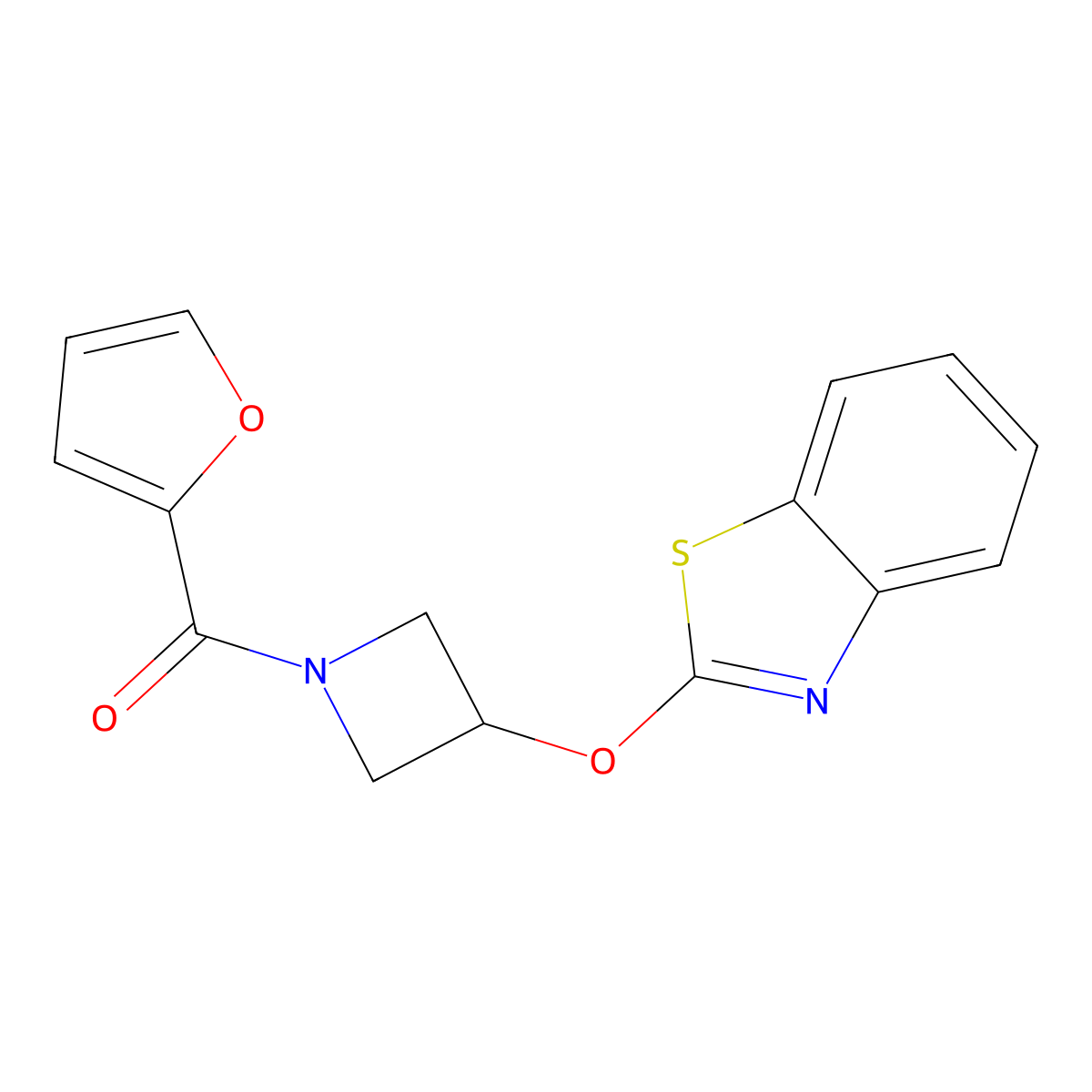 (3-(Benzo[d]thiazol-2-yloxy)azetidin-1-yl)(furan-2-yl)methanone molecular structure, CAS 1421510-11-3