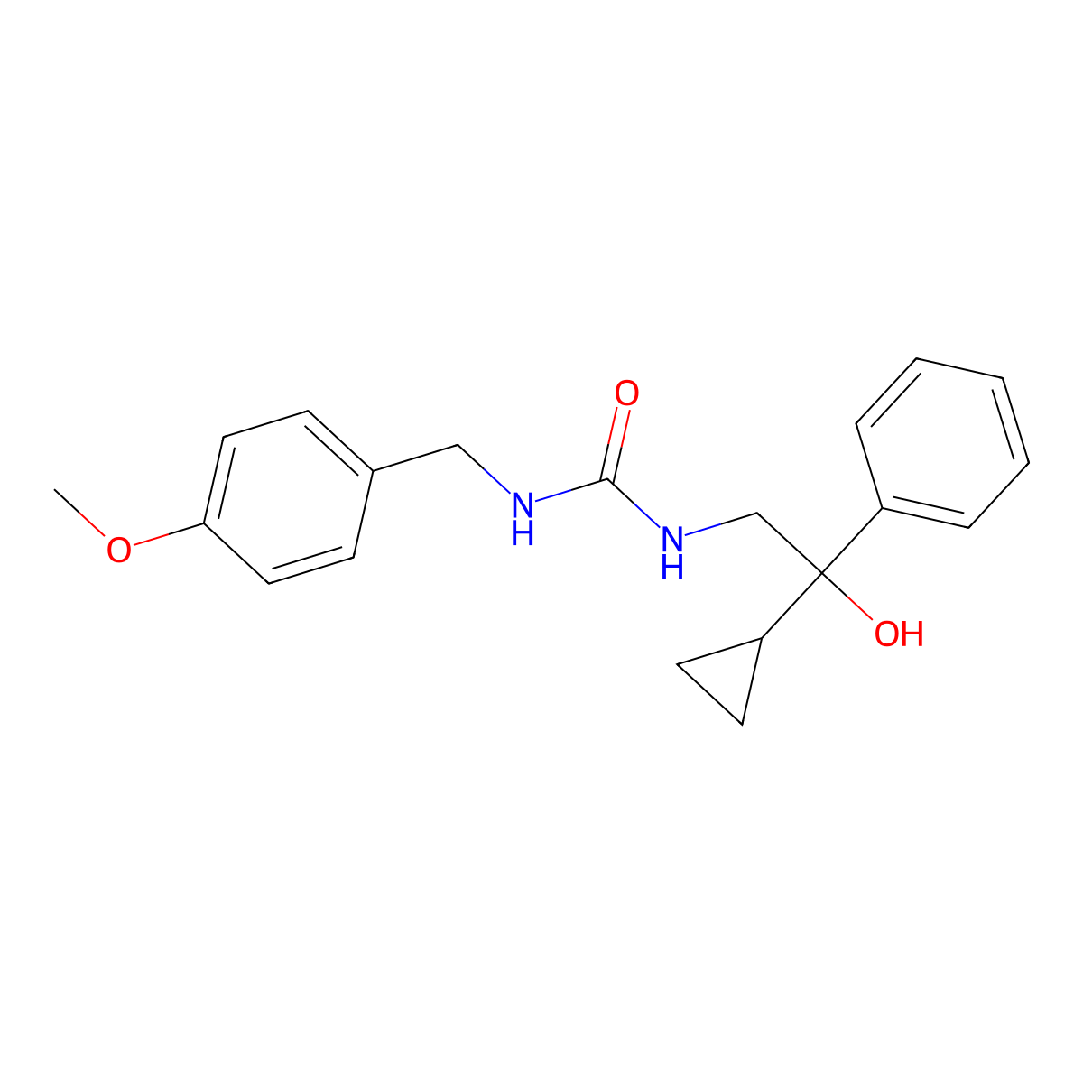 1-(2-Cyclopropyl-2-hydroxy-2-phenylethyl)-3-(4-methoxybenzyl)urea molecular structure, CAS 1421510-18-0