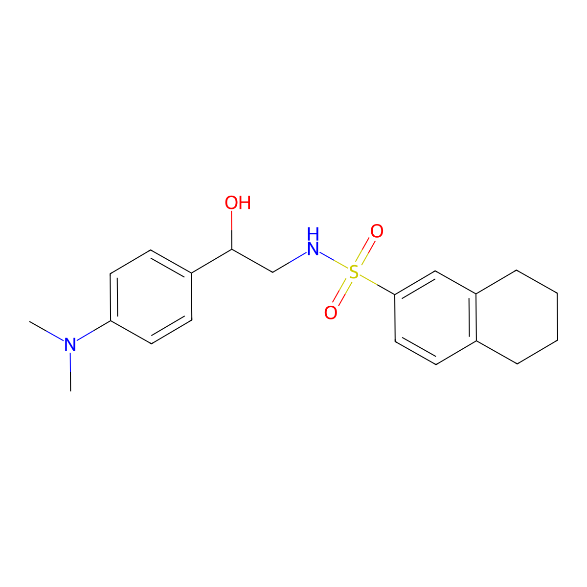 N-(2-(4-(dimethylamino)phenyl)-2-hydroxyethyl)-5,6,7,8-tetrahydronaphthalene-2-sulfonamide molecular structure, CAS 1421510-20-4