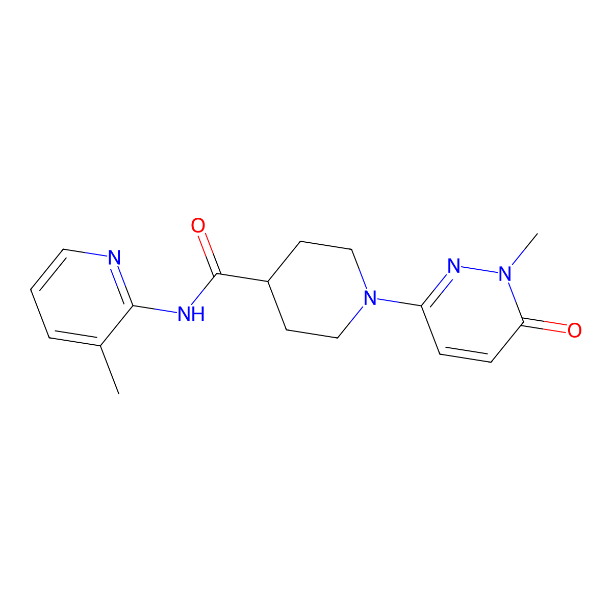 1-(1-methyl-6-oxo-1,6-dihydropyridazin-3-yl)-N-(3-methylpyridin-2-yl)piperidine-4-carboxamide molecular structure, CAS 1421510-23-7