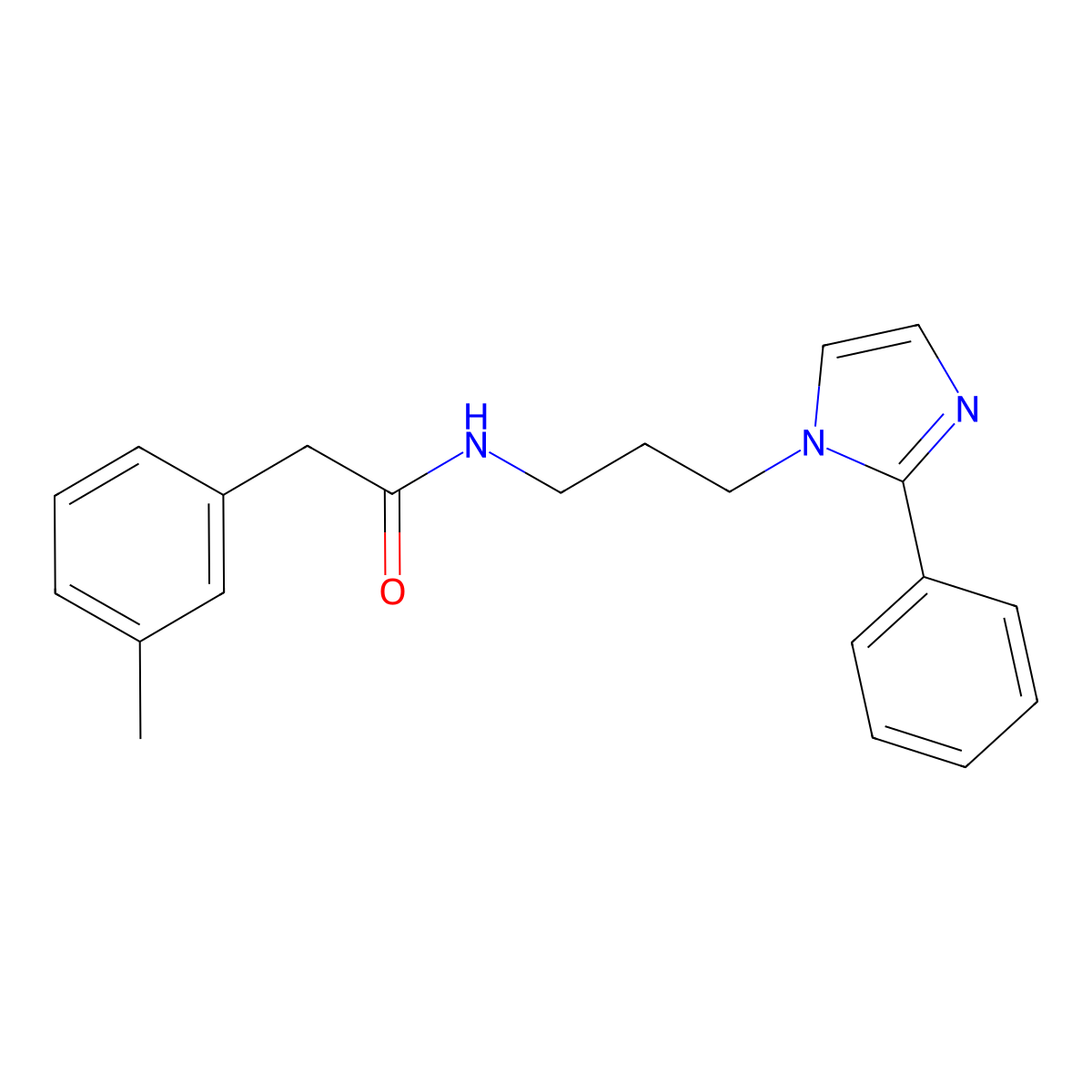 N-(3-(2-phenyl-1H-imidazol-1-yl)propyl)-2-(m-tolyl)acetamide molecular structure, CAS 1421510-27-1
