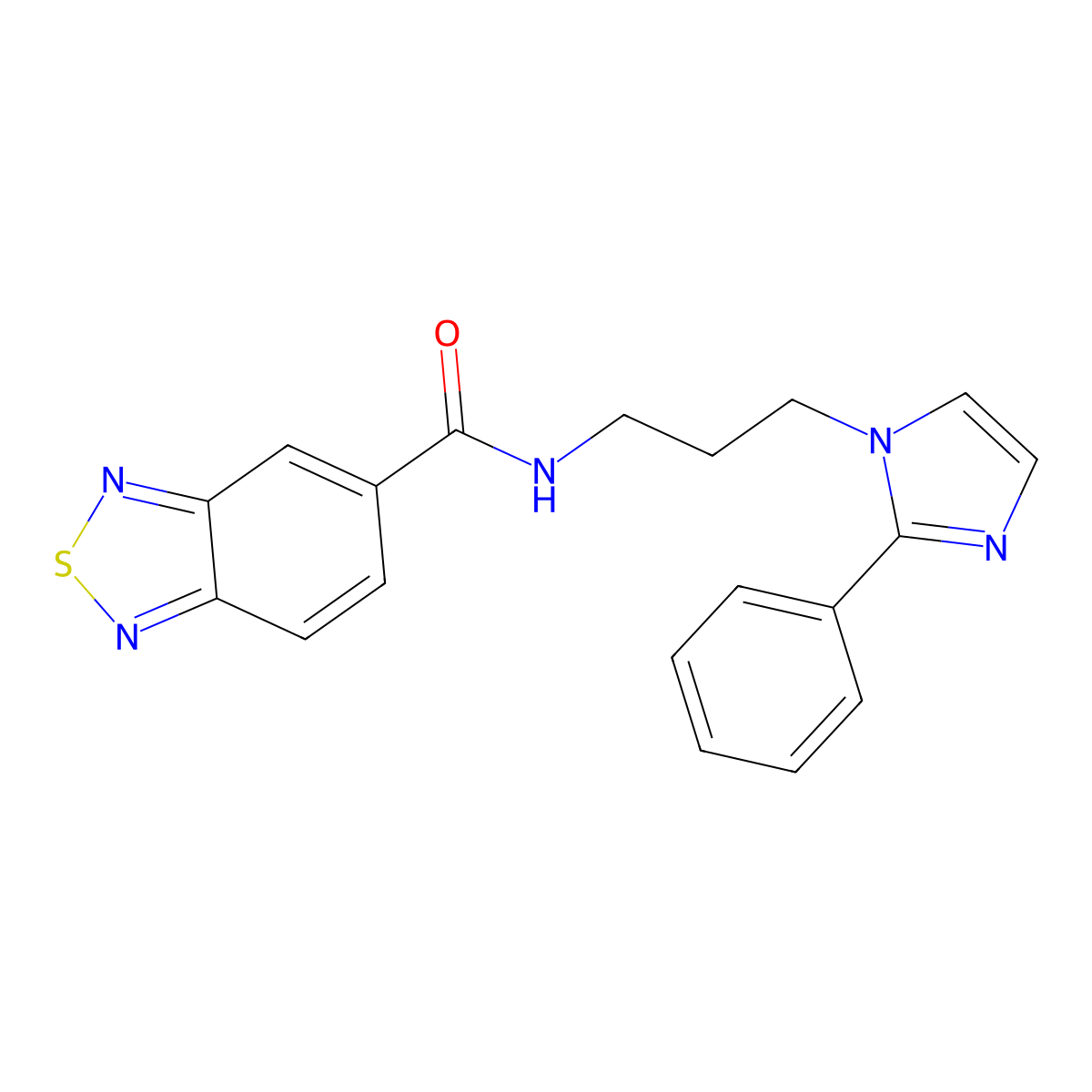 N-(3-(2-phenyl-1H-imidazol-1-yl)propyl)benzo[c][1,2,5]thiadiazole-5-carboxamide molecular structure, CAS 1421512-22-2