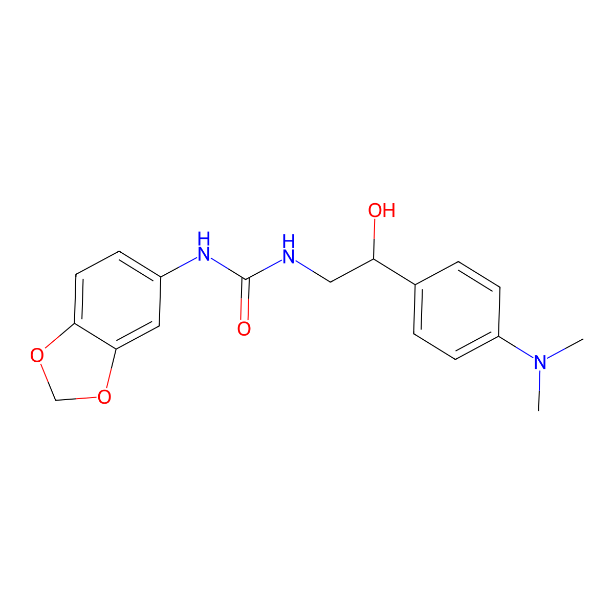1-(Benzo[d][1,3]dioxol-5-yl)-3-(2-(4-(dimethylamino)phenyl)-2-hydroxyethyl)urea molecular structure, CAS 1421512-30-2