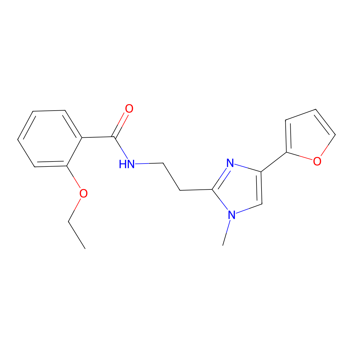 2-ethoxy-N-(2-(4-(furan-2-yl)-1-methyl-1H-imidazol-2-yl)ethyl)benzamide molecular structure, CAS 1421512-31-3