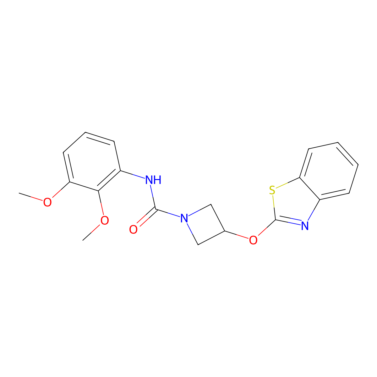 3-(benzo[d]thiazol-2-yloxy)-N-(2,3-dimethoxyphenyl)azetidine-1-carboxamide molecular structure, CAS 1421512-33-5