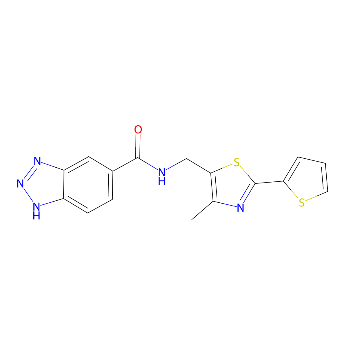 N-((4-methyl-2-(thiophen-2-yl)thiazol-5-yl)methyl)-1H-benzo[d][1,2,3]triazole-5-carboxamide molecular structure, CAS 1421512-35-7