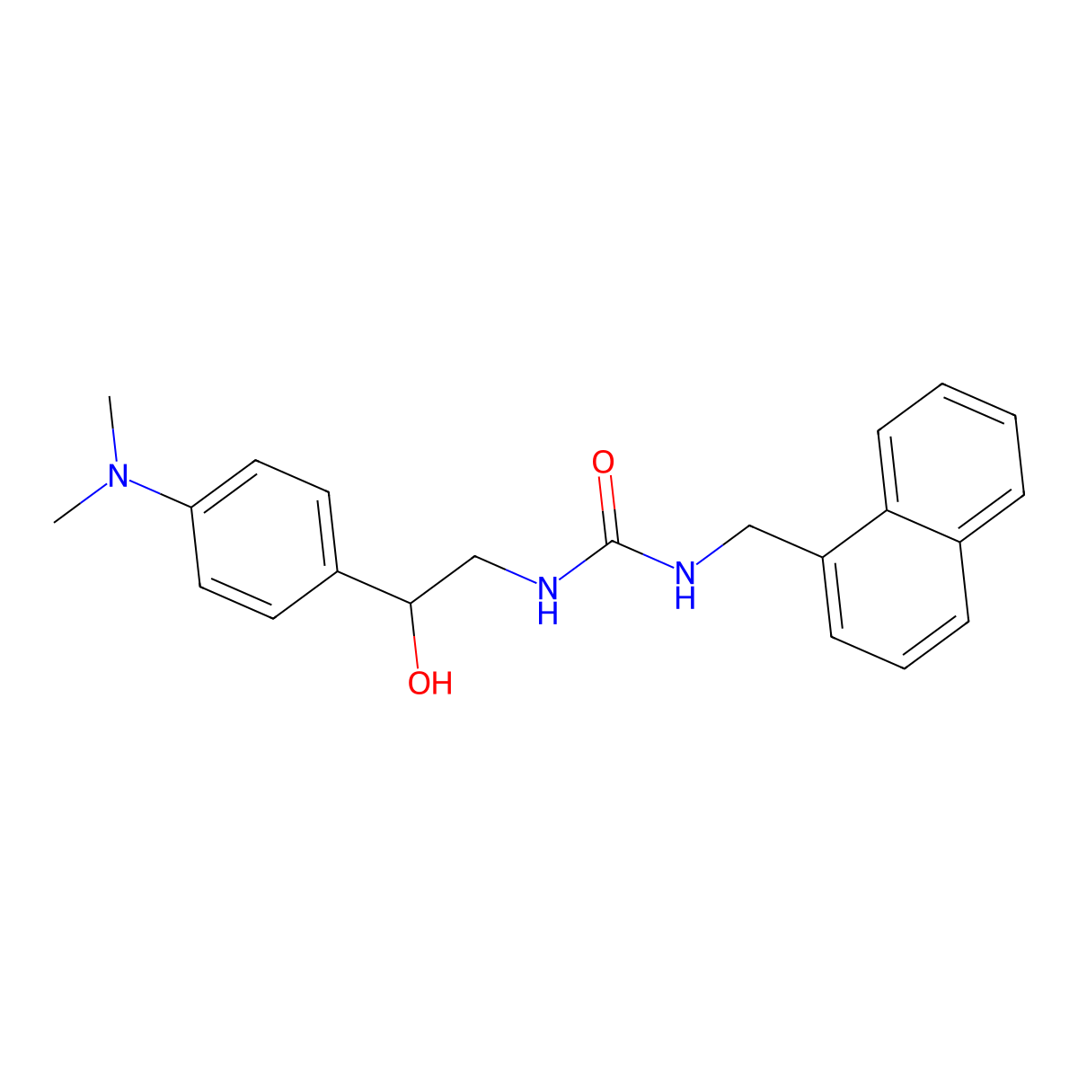 1-(2-(4-(Dimethylamino)phenyl)-2-hydroxyethyl)-3-(naphthalen-1-ylmethyl)urea molecular structure, CAS 1421512-36-8