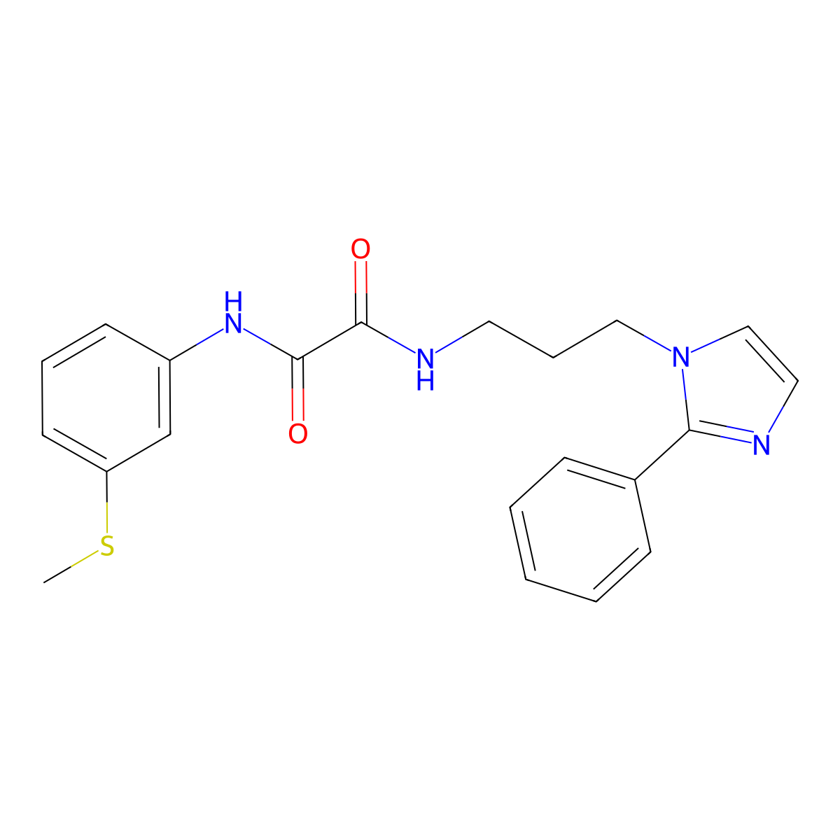 N1-(3-(methylthio)phenyl)-N2-(3-(2-phenyl-1H-imidazol-1-yl)propyl)oxalamide molecular structure, CAS 1421512-48-2