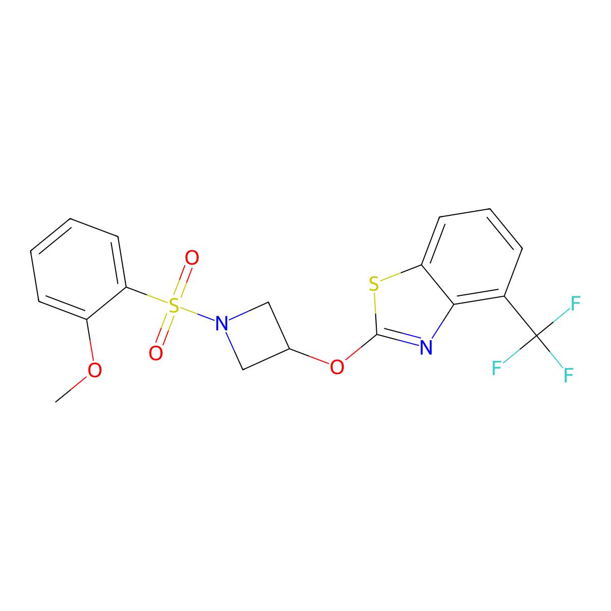 2-((1-((2-Methoxyphenyl)sulfonyl)azetidin-3-yl)oxy)-4-(trifluoromethyl)benzo[d]thiazole molecular structure, CAS 1421512-55-1