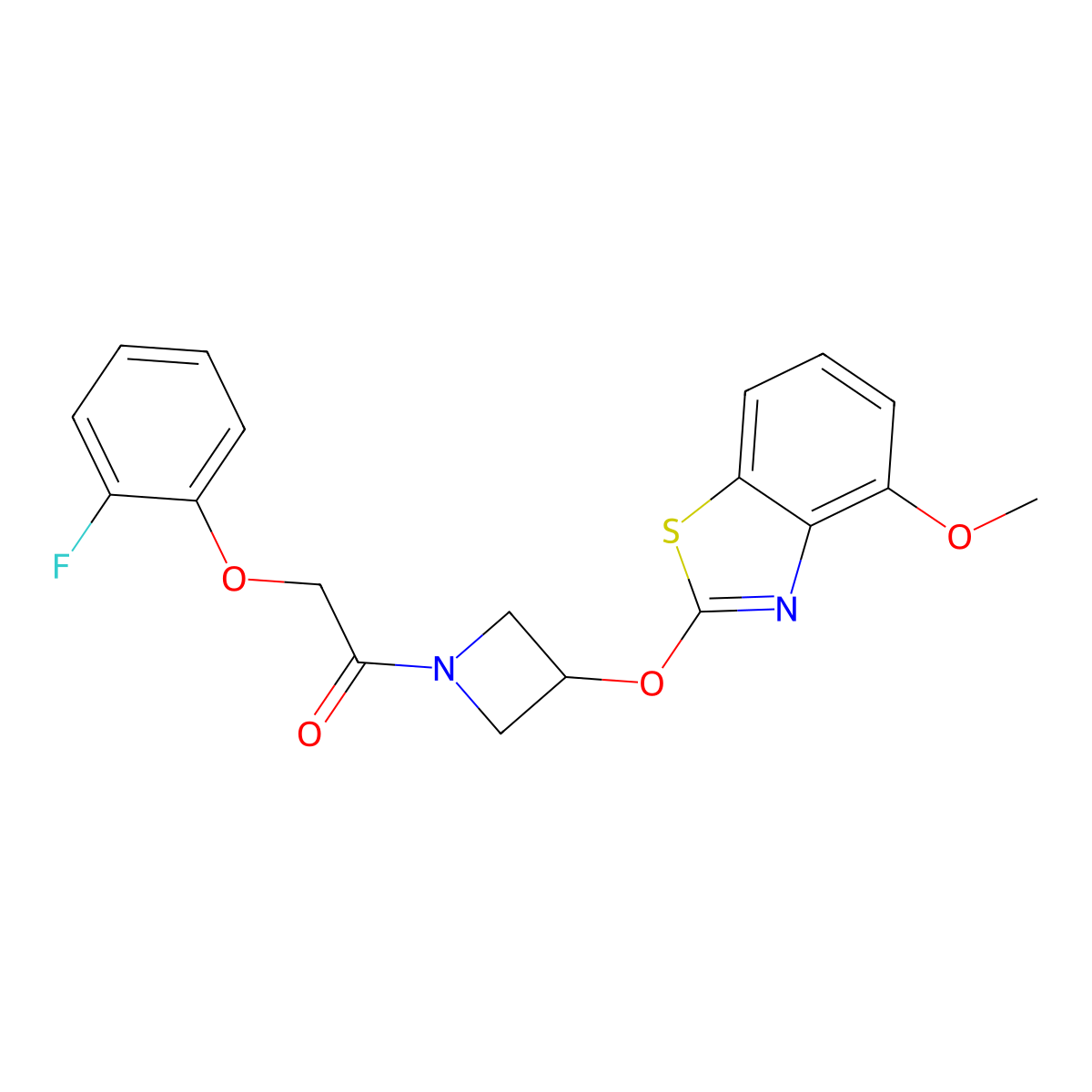 2-(2-Fluorophenoxy)-1-(3-((4-methoxybenzo[d]thiazol-2-yl)oxy)azetidin-1-yl)ethanone molecular structure, CAS 1421512-83-5