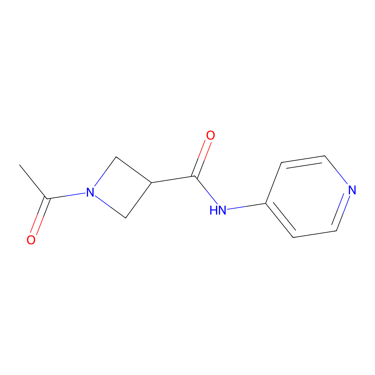 1-acetyl-N-(pyridin-4-yl)azetidine-3-carboxamide molecular structure, CAS 1421512-89-1
