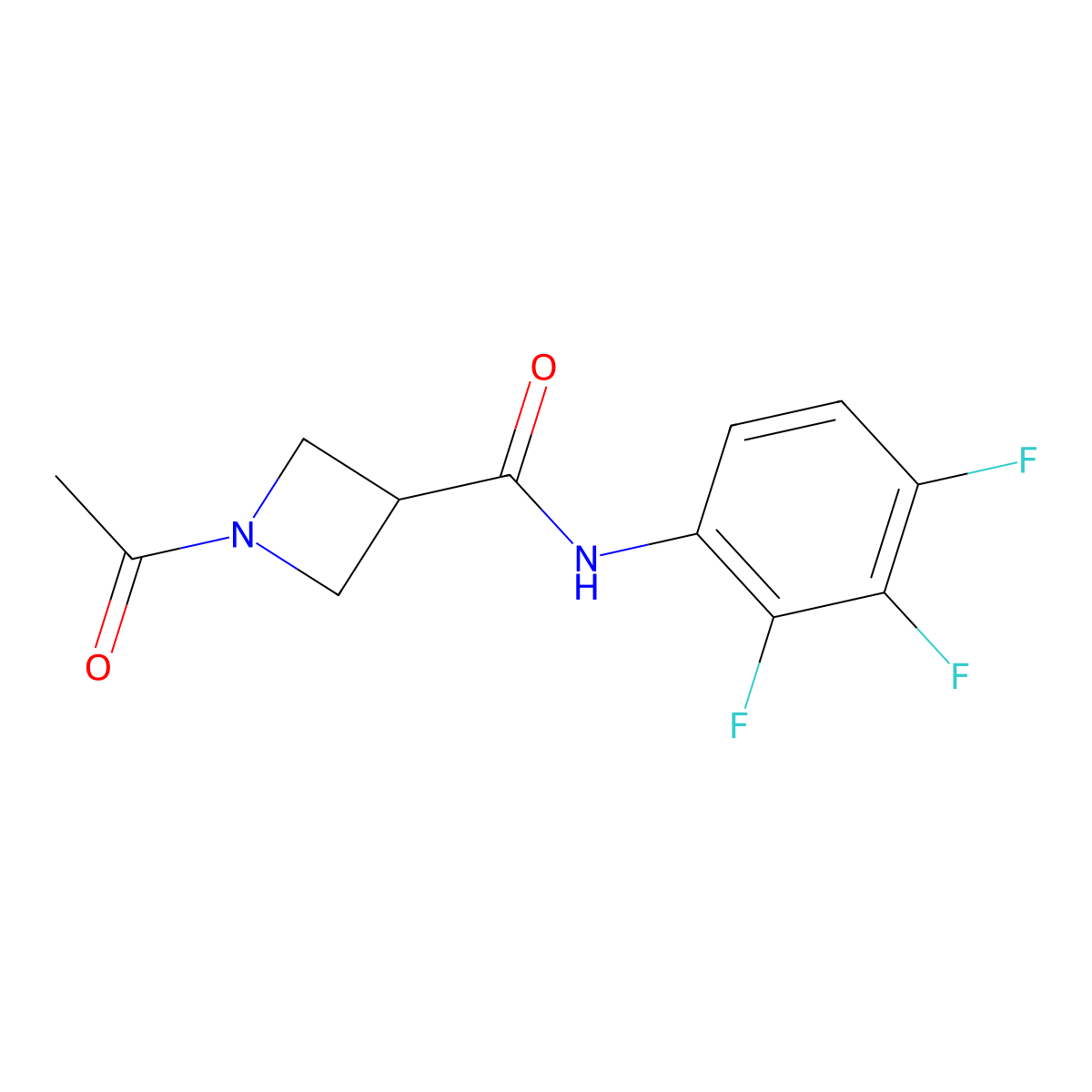 1-acetyl-N-(2,3,4-trifluorophenyl)azetidine-3-carboxamide molecular structure, CAS 1421512-95-9