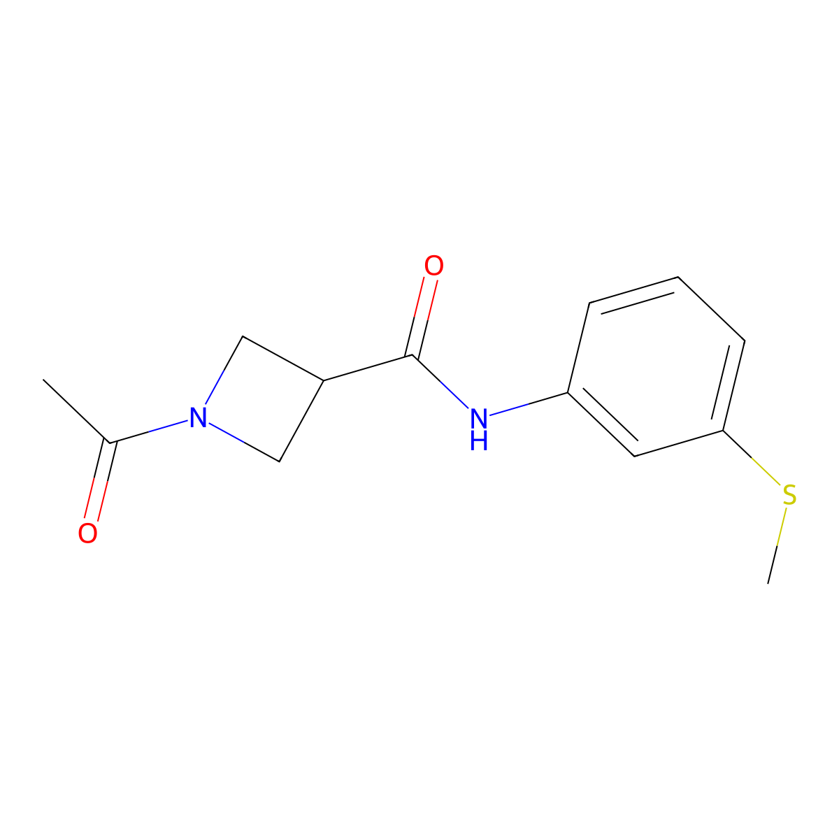 1-acetyl-N-(3-(methylthio)phenyl)azetidine-3-carboxamide molecular structure, CAS 1421513-02-1