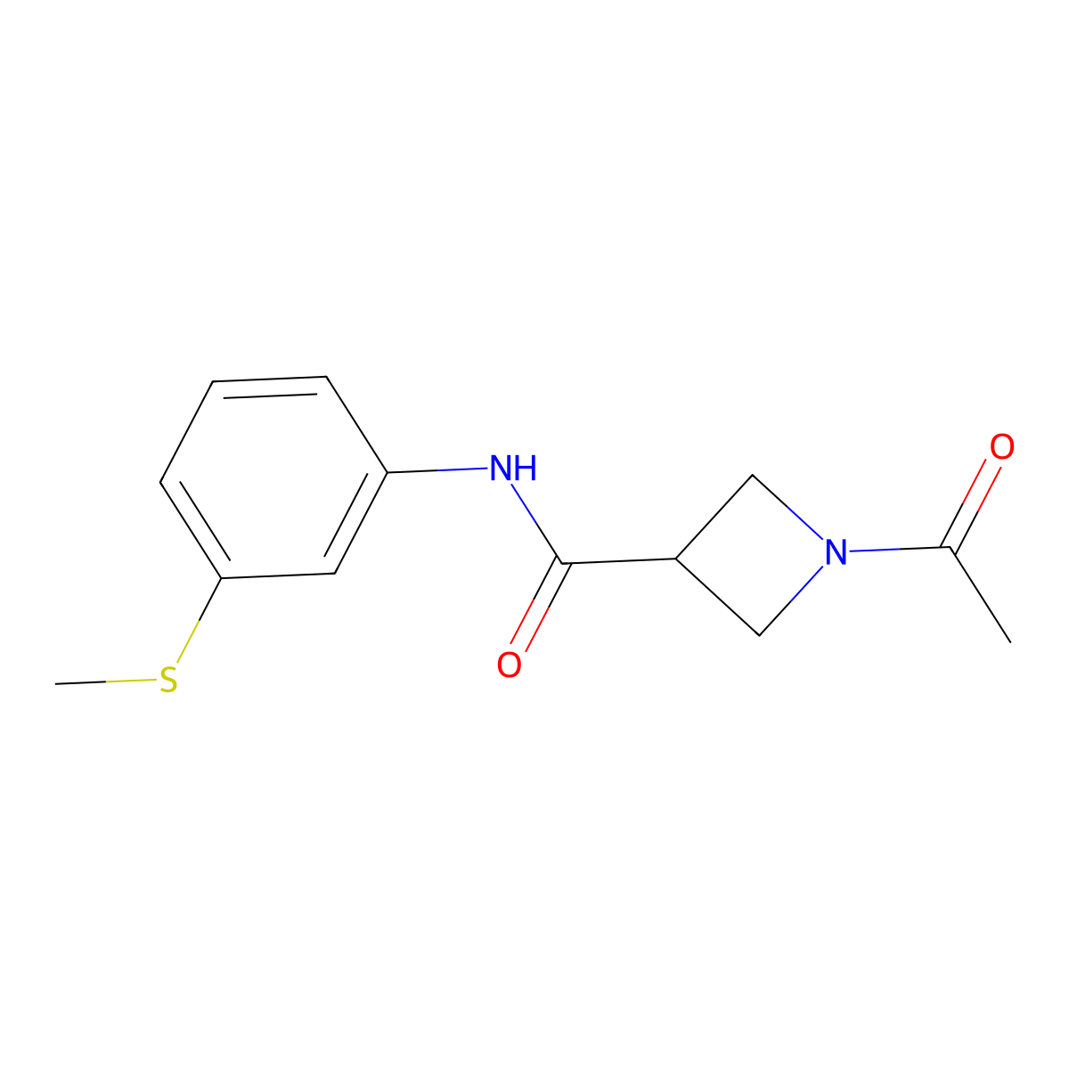 1-acetyl-N-(3-(methylthio)phenyl)azetidine-3-carboxamide molecular structure, CAS 1421513-02-1