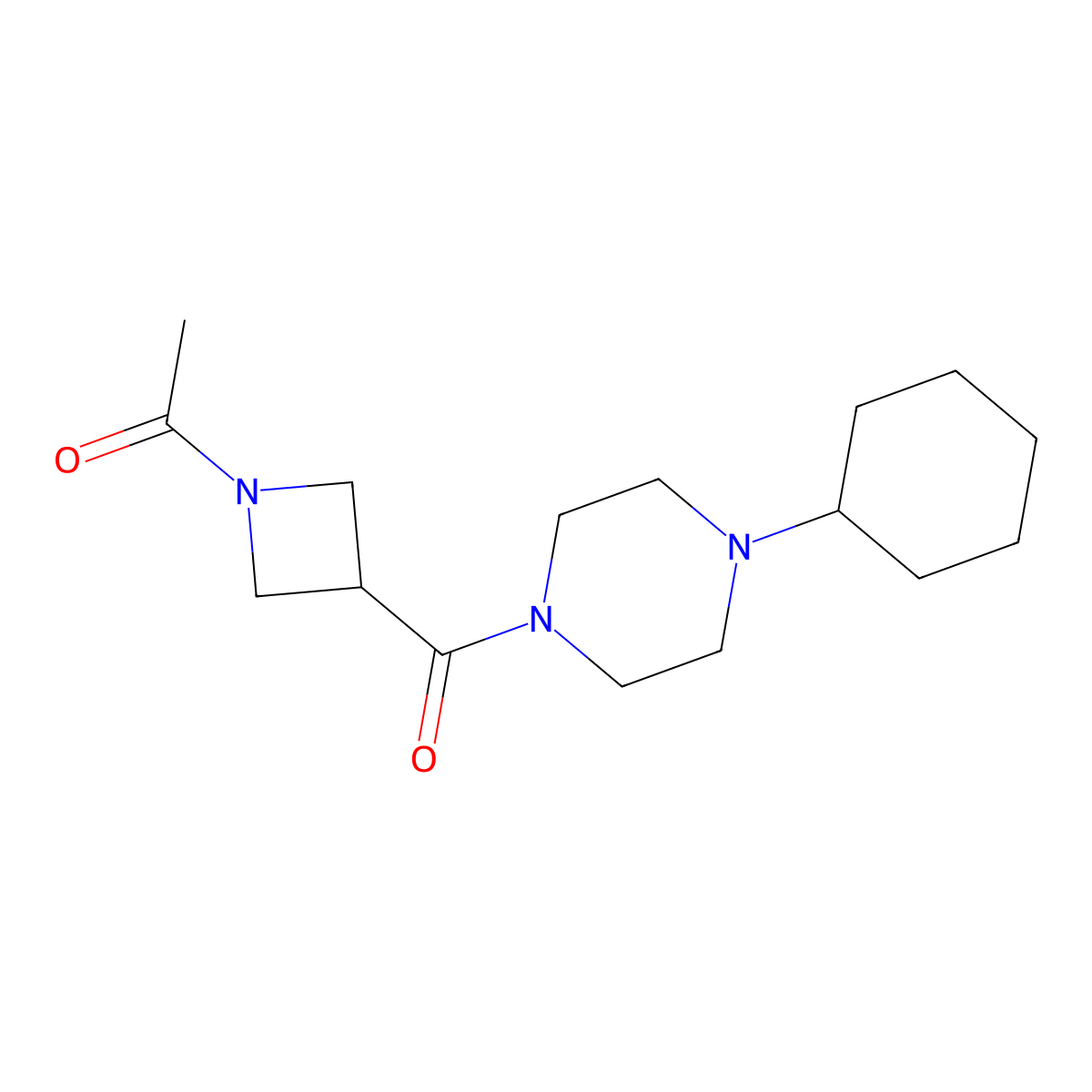 1-(3-(4-Cyclohexylpiperazine-1-carbonyl)azetidin-1-yl)ethanone molecular structure, CAS 1421513-11-2