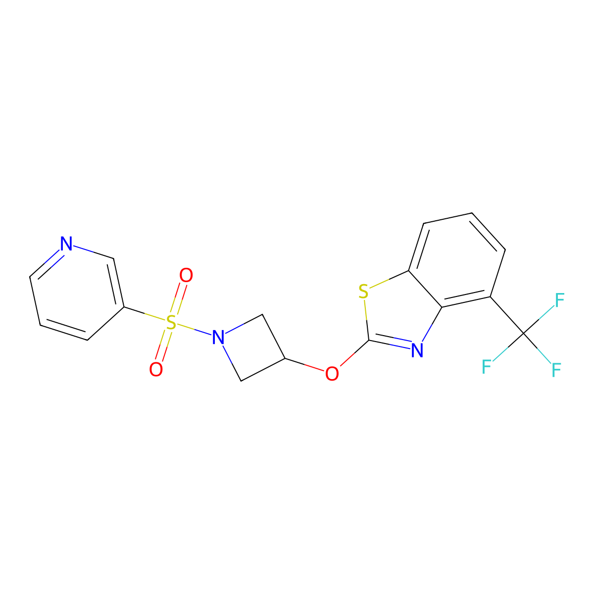 2-((1-(Pyridin-3-ylsulfonyl)azetidin-3-yl)oxy)-4-(trifluoromethyl)benzo[d]thiazole molecular structure, CAS 1421513-15-6