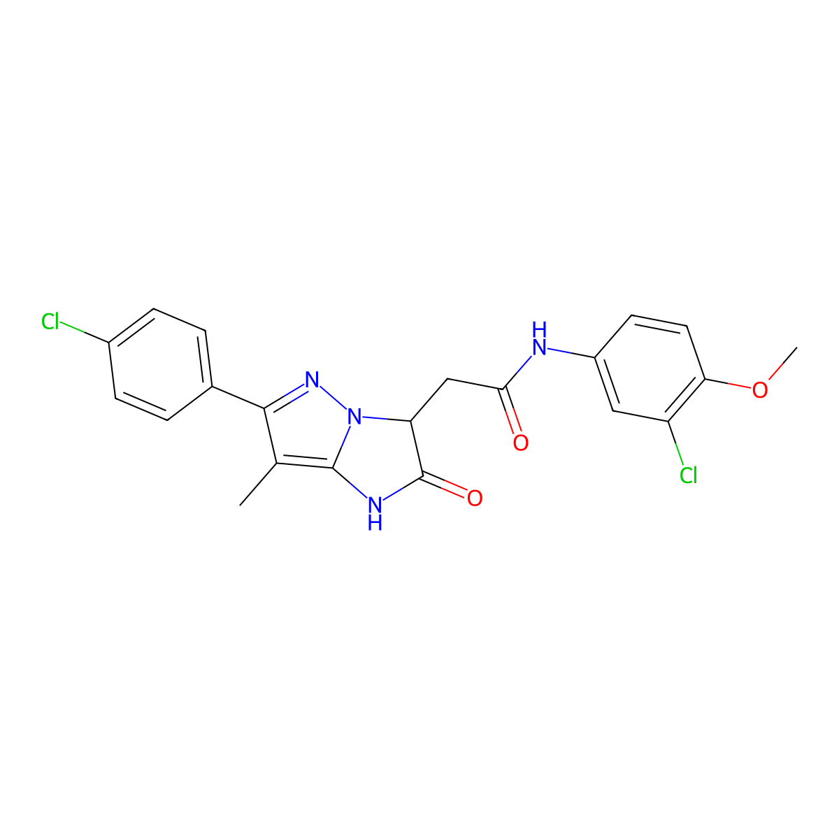 N-(3-chloro-4-methoxyphenyl)-2-(6-(4-chlorophenyl)-7-methyl-2-oxo-2,3-dihydro-1H-imidazo[1,2-b]pyrazol-3-yl)acetamide molecular structure, CAS 1421513-24-7