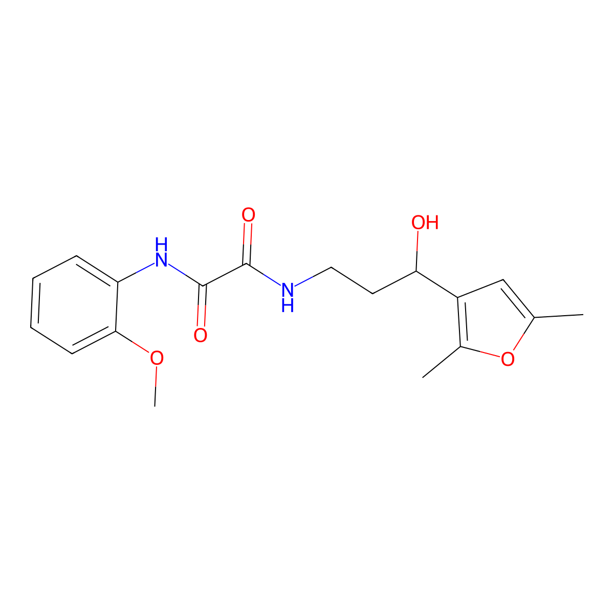 N1-(3-(2,5-dimethylfuran-3-yl)-3-hydroxypropyl)-N2-(2-methoxyphenyl)oxalamide molecular structure, CAS 1421513-44-1