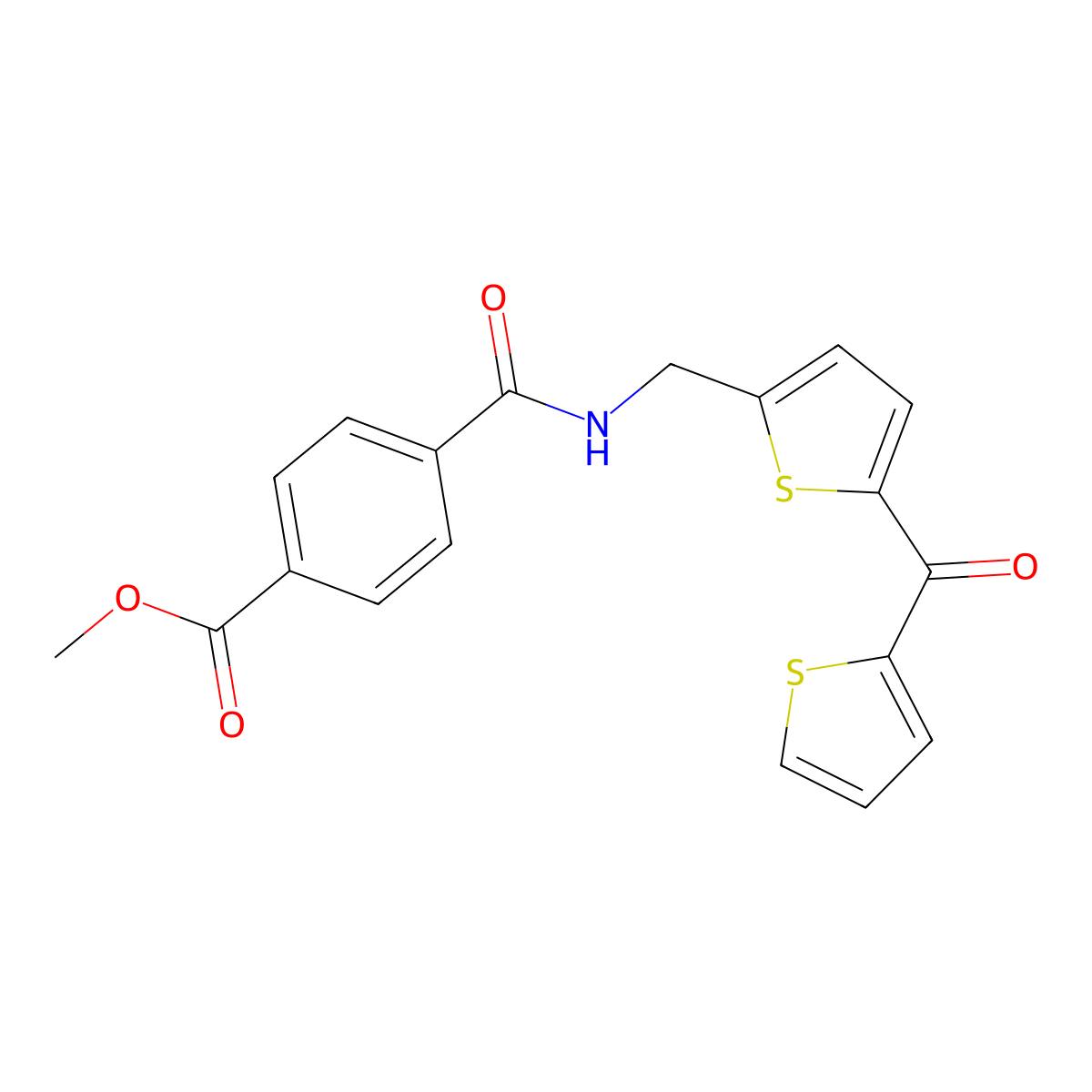 Methyl 4-({[5-(thiophene-2-carbonyl)thiophen-2-YL]methyl}carbamoyl)benzoate molecular structure, CAS 1421513-48-5