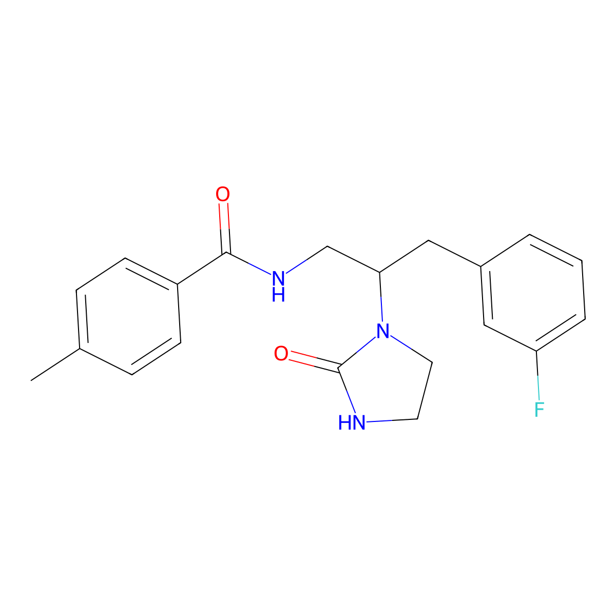 N-[3-(3-Fluorophenyl)-2-(2-oxoimidazolidin-1-YL)propyl]-4-methylbenzamide molecular structure, CAS 1421513-58-7